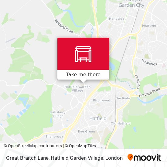 Great Braitch Lane, Hatfield Garden Village map