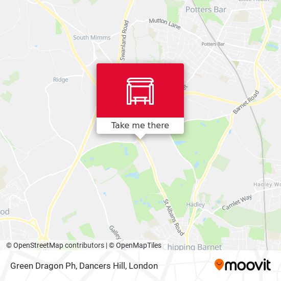 Green Dragon Ph, Dancers Hill map