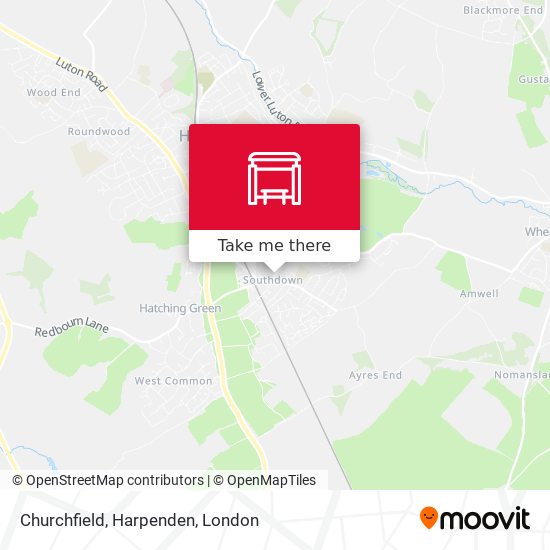 Churchfield, Harpenden map
