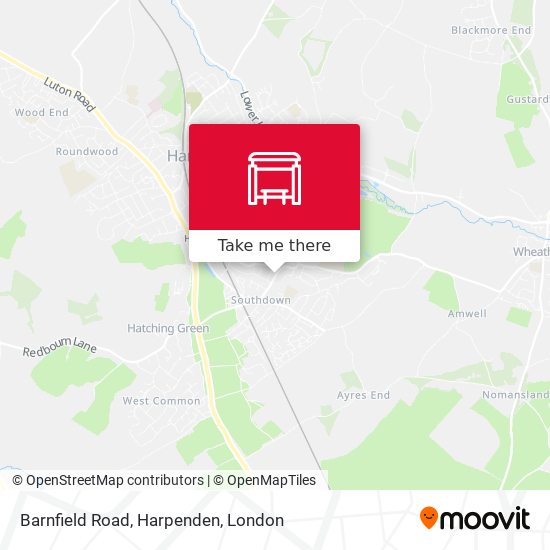 Barnfield Road, Harpenden map