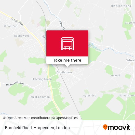Barnfield Road, Harpenden map