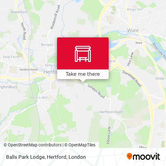 Balls Park Lodge, Hertford map