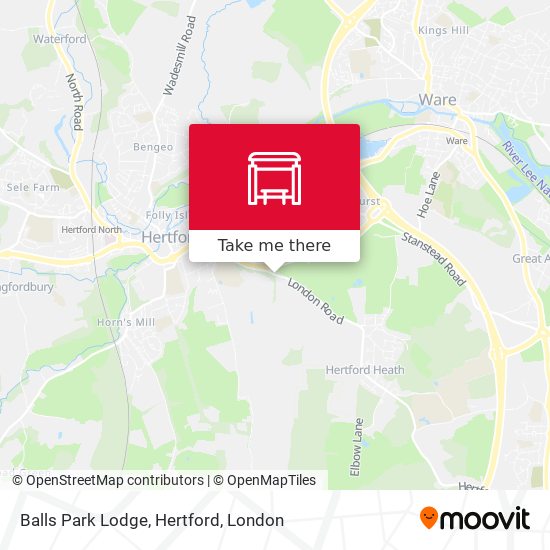 Balls Park Lodge, Hertford map