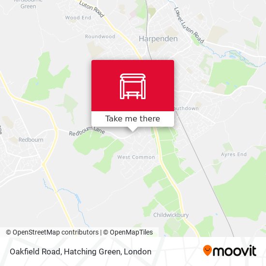 Oakfield Road, Hatching Green map
