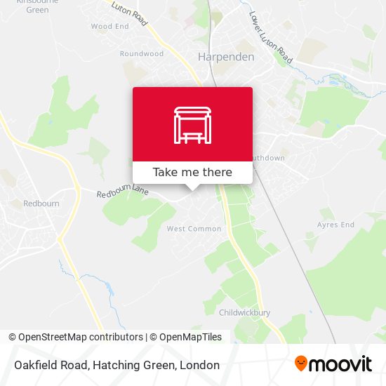 Oakfield Road, Hatching Green map