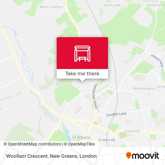 Woollam Crescent, New Greens map