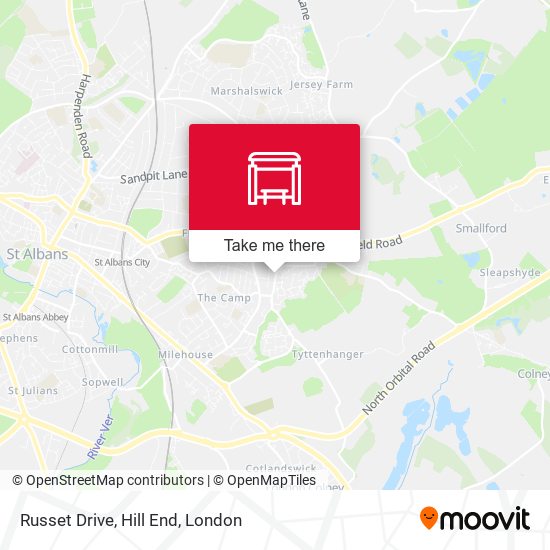 Russet Drive, Hill End map
