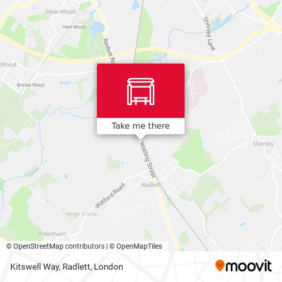 Kitswell Way, Radlett map