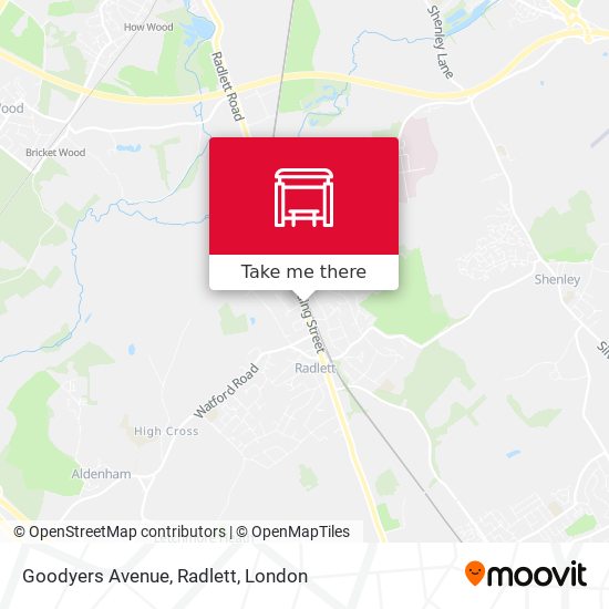 Goodyers Avenue, Radlett map