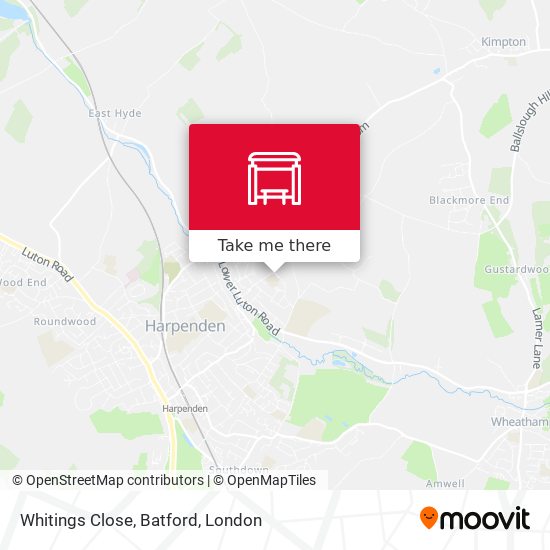 Whitings Close, Batford map