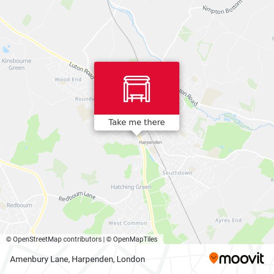Amenbury Lane, Harpenden map