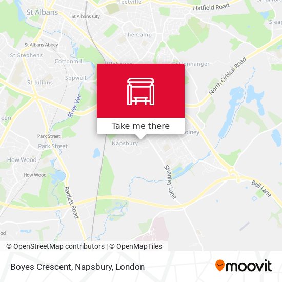 Boyes Crescent, Napsbury map