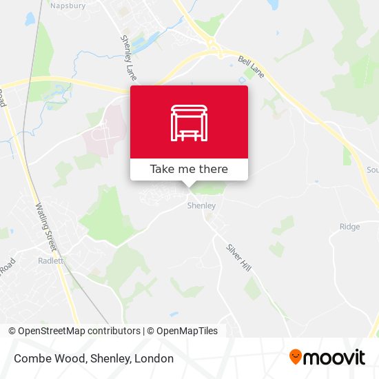 Combe Wood, Shenley map
