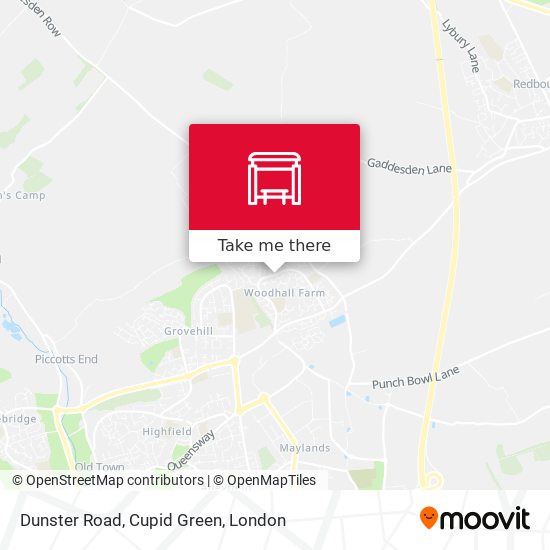 Dunster Road, Cupid Green map