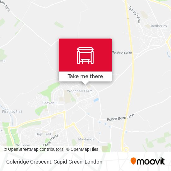 Coleridge Crescent, Cupid Green map