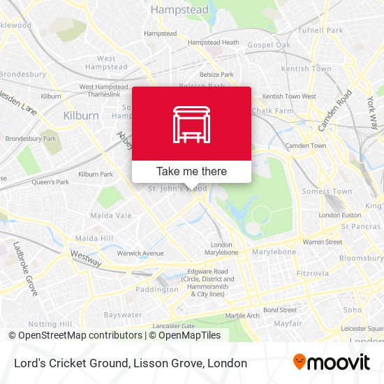 Lord's Cricket Ground, Lisson Grove map