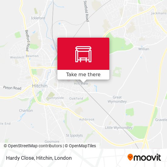Hardy Close, Hitchin map