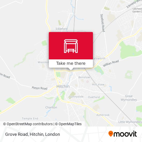 Grove Road, Hitchin map