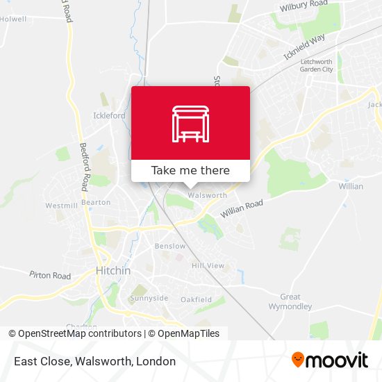 East Close, Walsworth map