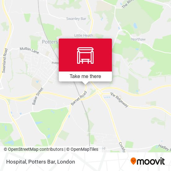 Hospital, Potters Bar map