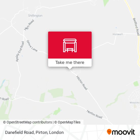 Danefield Road, Pirton map