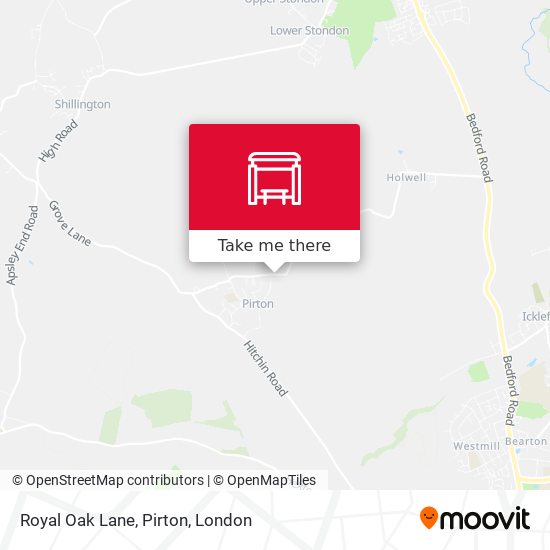 Royal Oak Lane, Pirton map