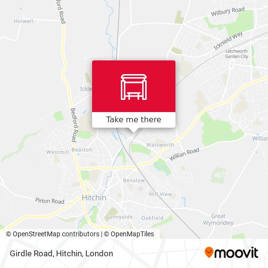 Girdle Road, Hitchin map