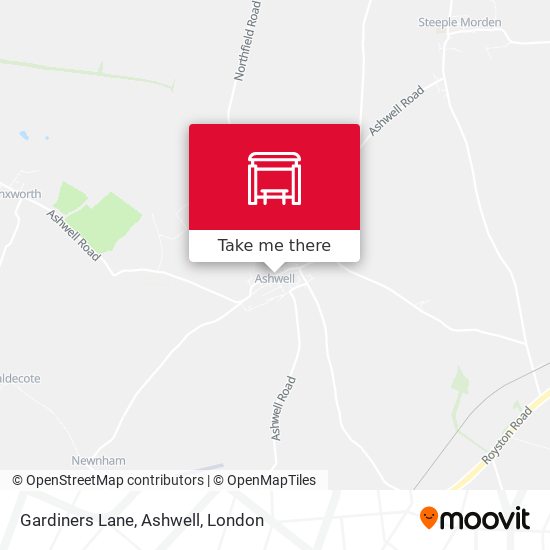 Gardiners Lane, Ashwell map
