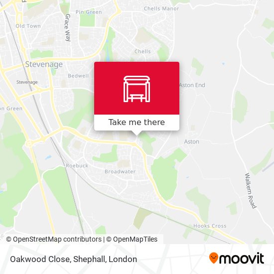 Oakwood Close, Shephall map