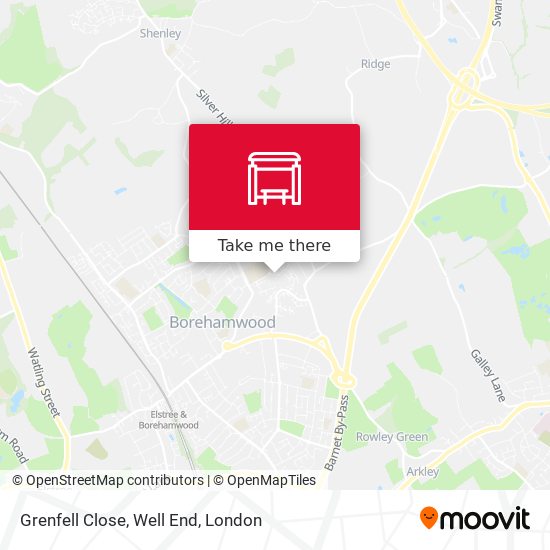 Grenfell Close, Well End map