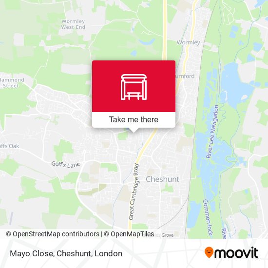 Mayo Close, Cheshunt map