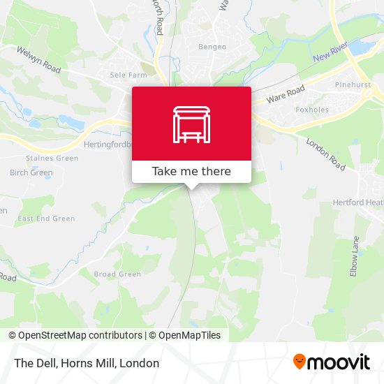 The Dell, Horns Mill map