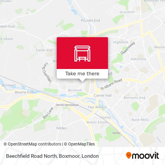 Beechfield Road North, Boxmoor map