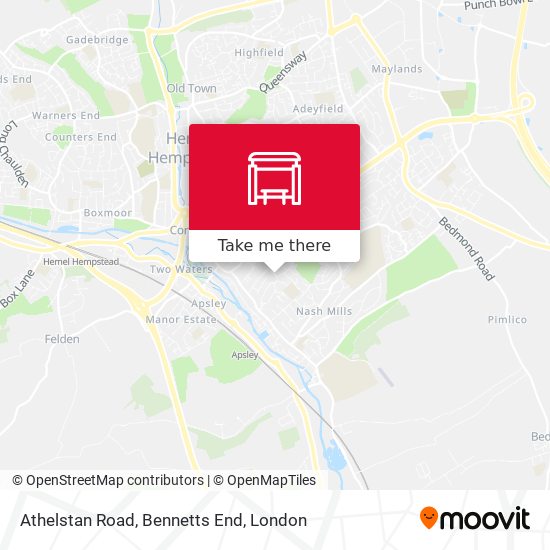 Athelstan Road, Bennetts End map