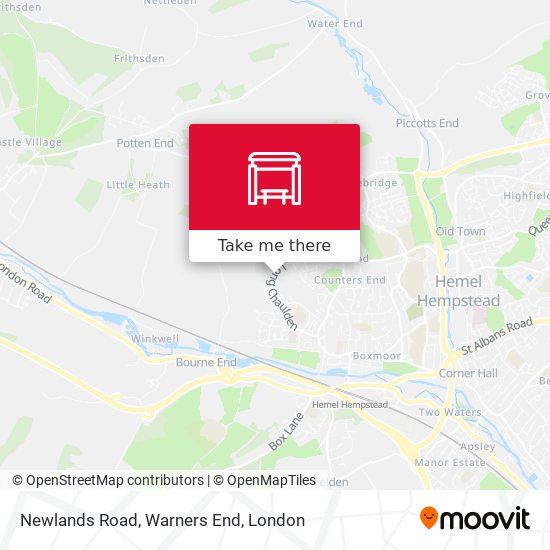 Newlands Road, Warners End map