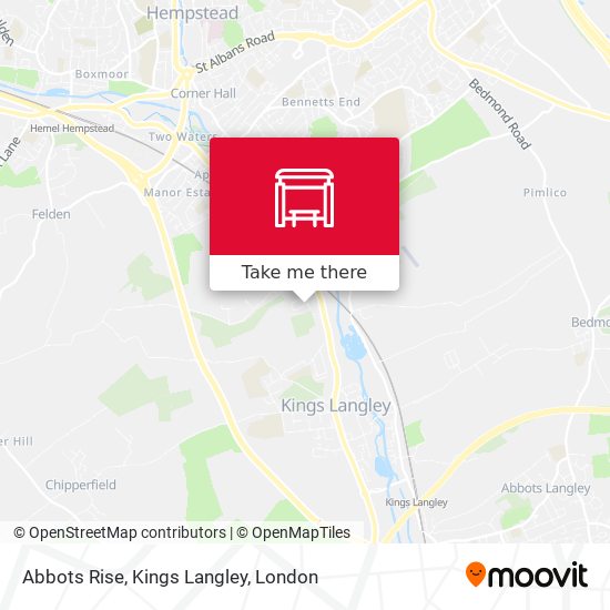 Abbots Rise, Kings Langley map
