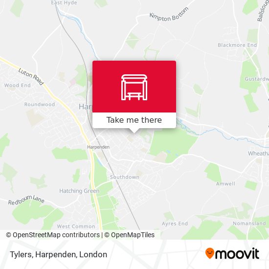 Tylers, Harpenden map