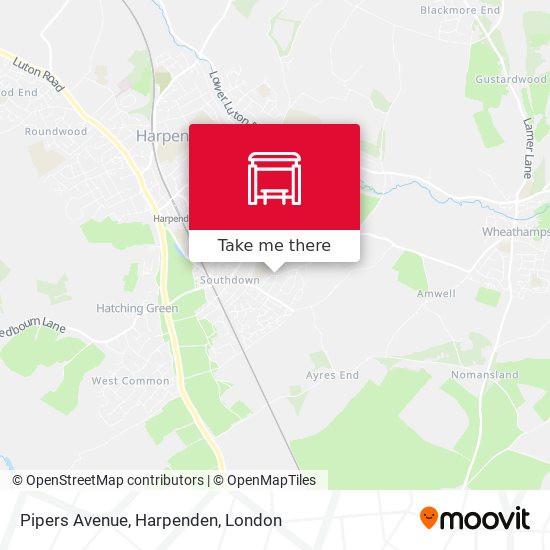 Pipers Avenue, Harpenden map