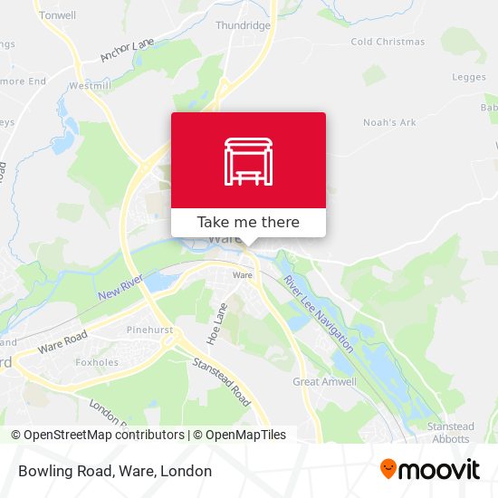 Bowling Road, Ware map