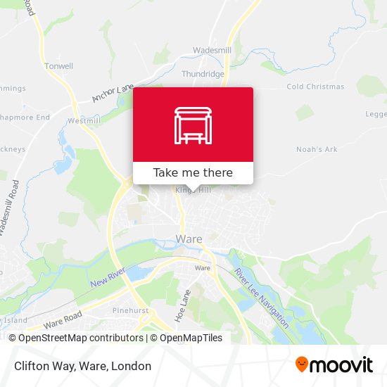 Clifton Way, Ware map