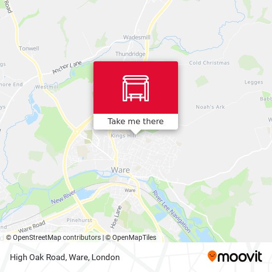 High Oak Road, Ware map