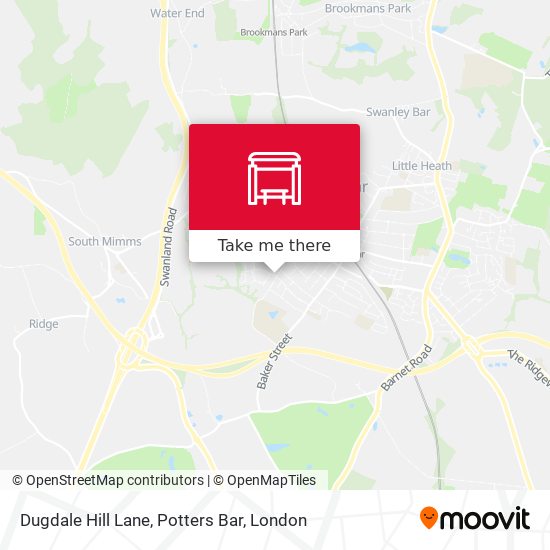 Dugdale Hill Lane, Potters Bar map