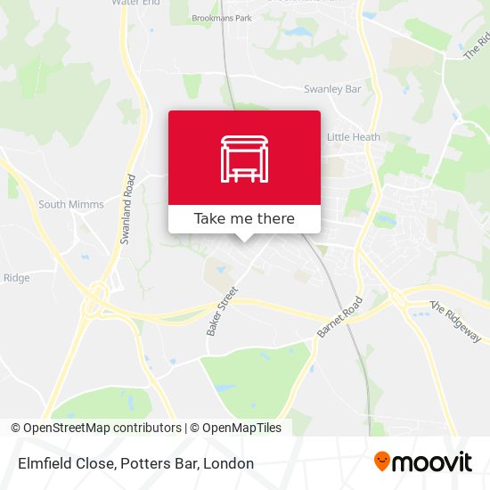 Elmfield Close, Potters Bar map