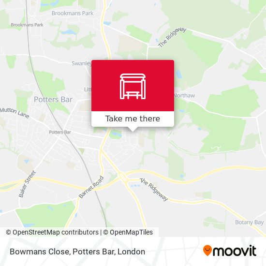 Bowmans Close, Potters Bar map