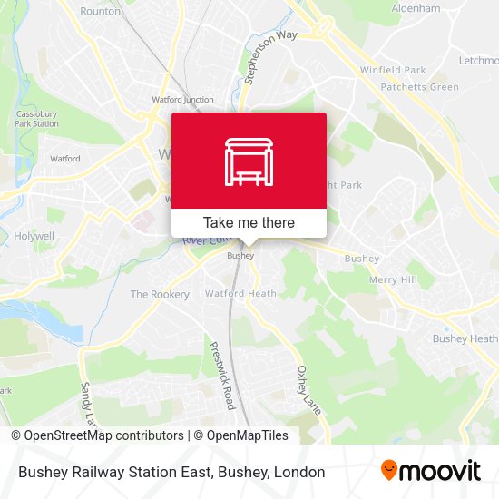 Bushey Railway Station East, Bushey map