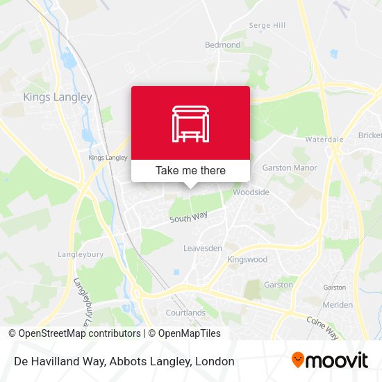 De Havilland Way, Abbots Langley map
