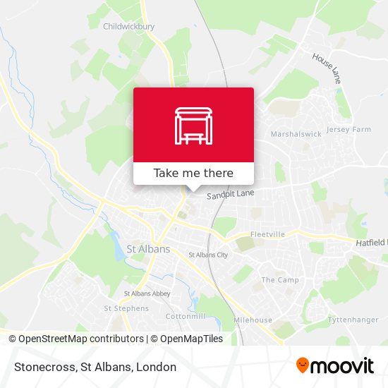Stonecross, St Albans map
