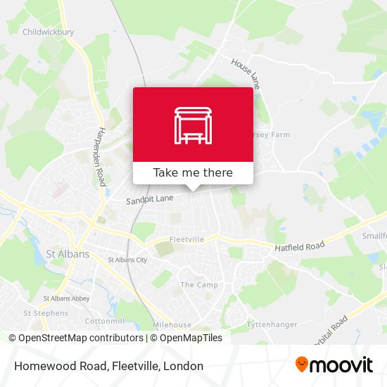 Homewood Road, Fleetville map