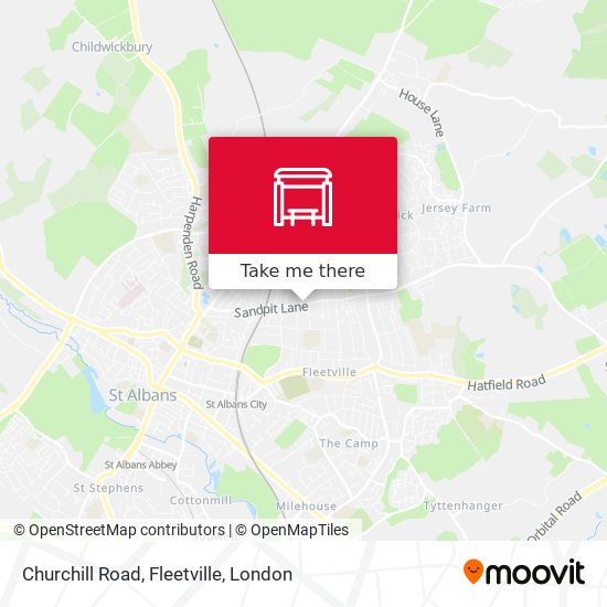 Churchill Road, Fleetville map