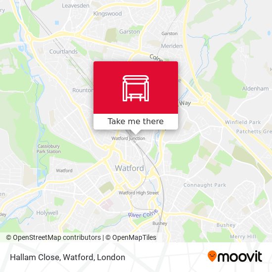 Hallam Close, Watford map